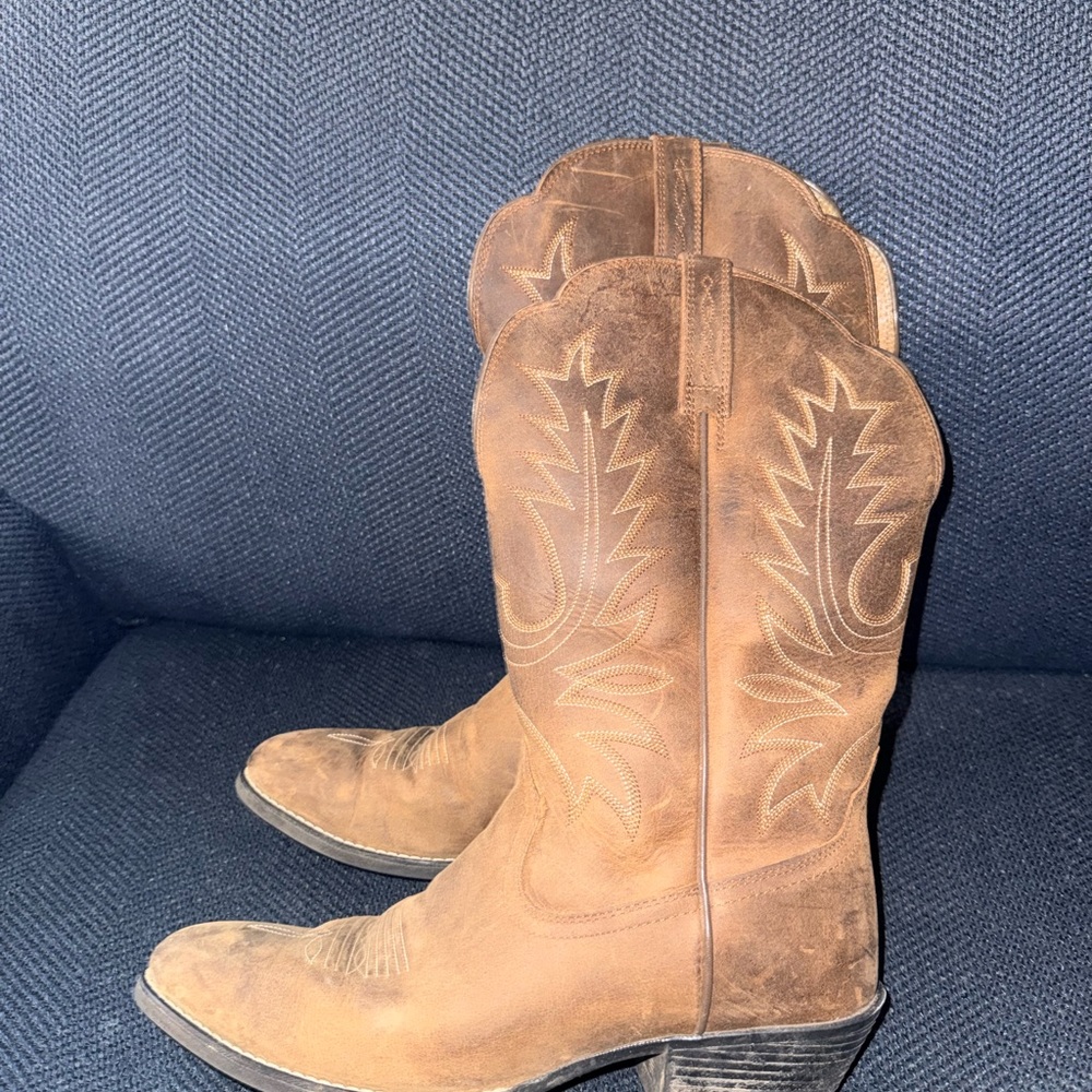 Ariat Chestnut Leather Cowboy Boots - Picture 3 of 5